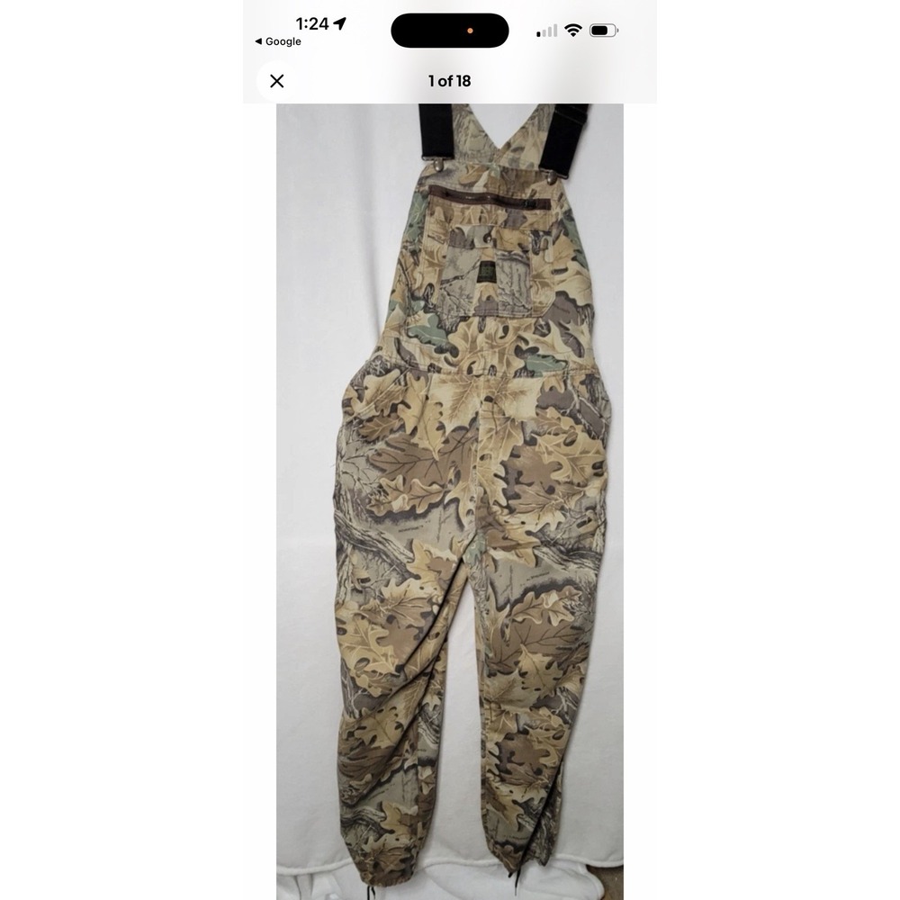 Liberty Camo Cargo Camouflage Hunting Bibs Cinch Ankle Mens 42 R